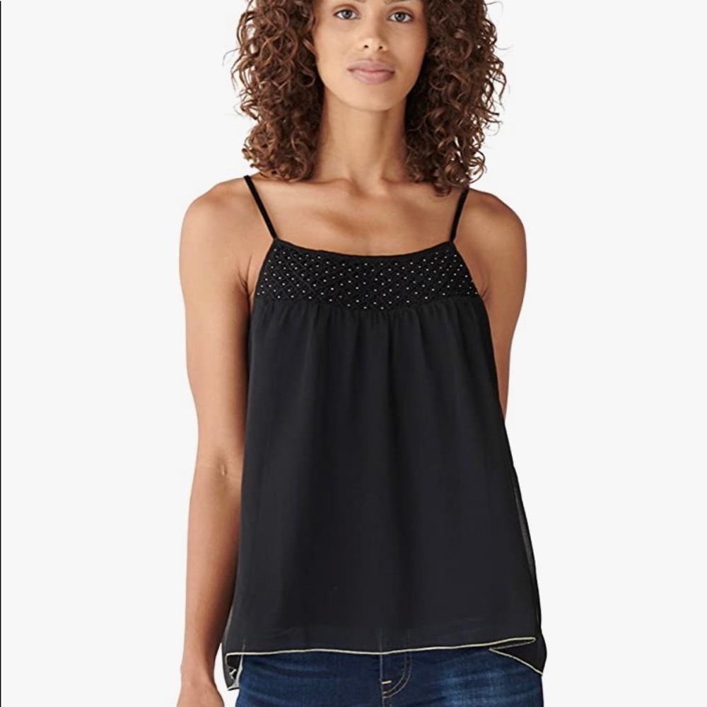 NWT!Lucky Brand spaghetti strap smocked cami/tank